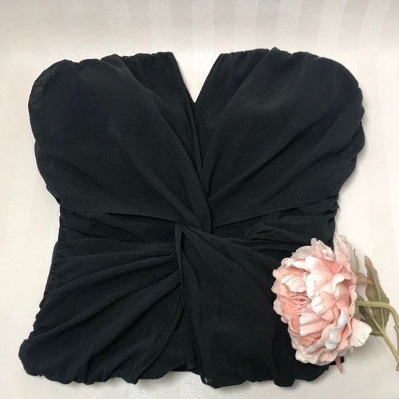 HP**Bebe- Strapless Twist Black Top Size XS - Picture 1 of 12